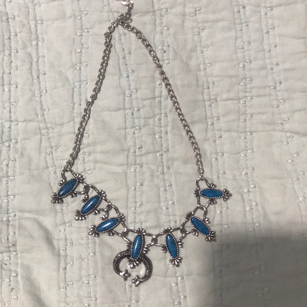 Faux turquoise sarah cov necklace